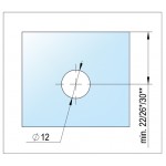 Коннектор для крепления штанги к стеклу Basic square 12x12
