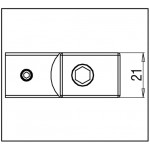Поворотный коннектор Basic Square штанга/стекло 15х15 мм