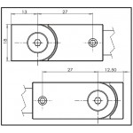 Стабилизационная штанга в наборе Bohle square 12x12 стекло/стена 90°