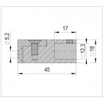 Коннектор для крепления штанги к стене Basic square 12x12